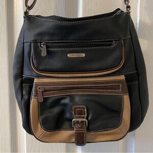 Stylish Black and Tan Shoulder Crossbody Bag